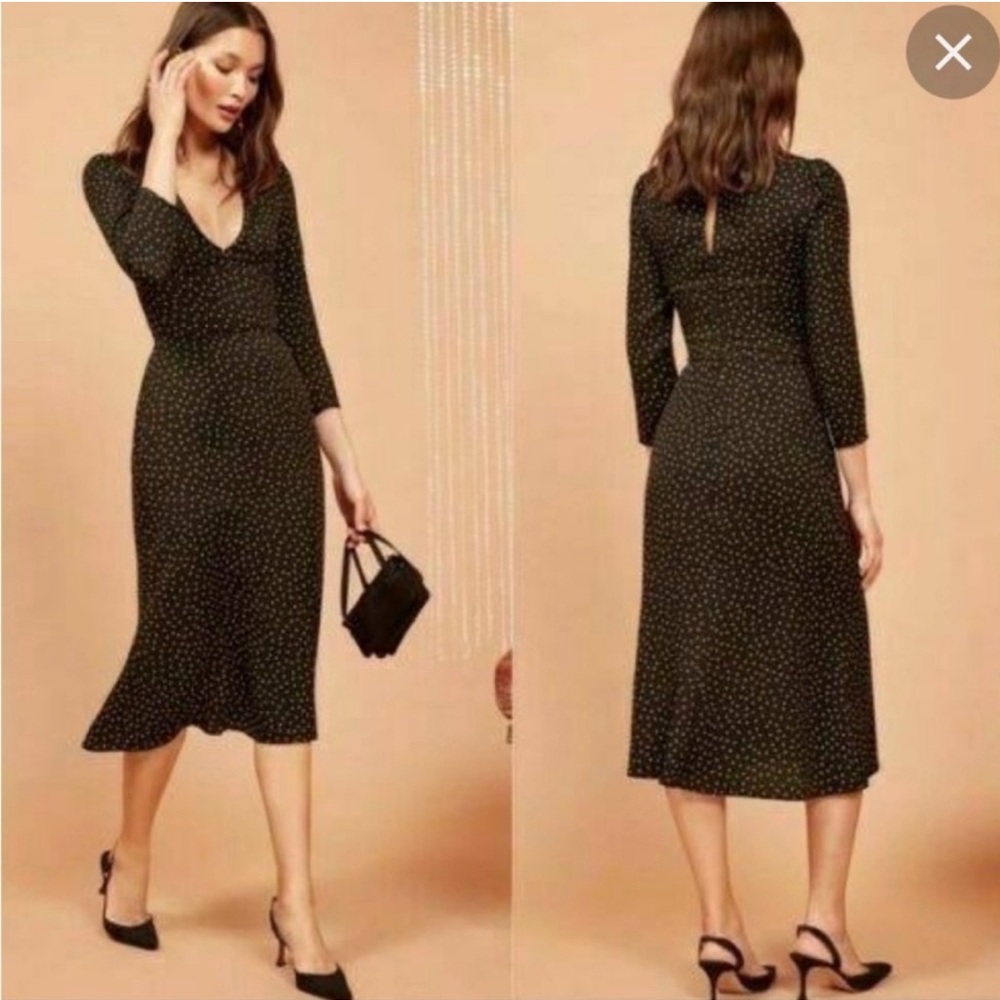 Reformation Micro Dot Mable Dress Size 4